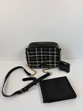 Itzy Ritzy The Double Take Crossbody Diaper Bag Kelly Tweed Classic Preppy Baby